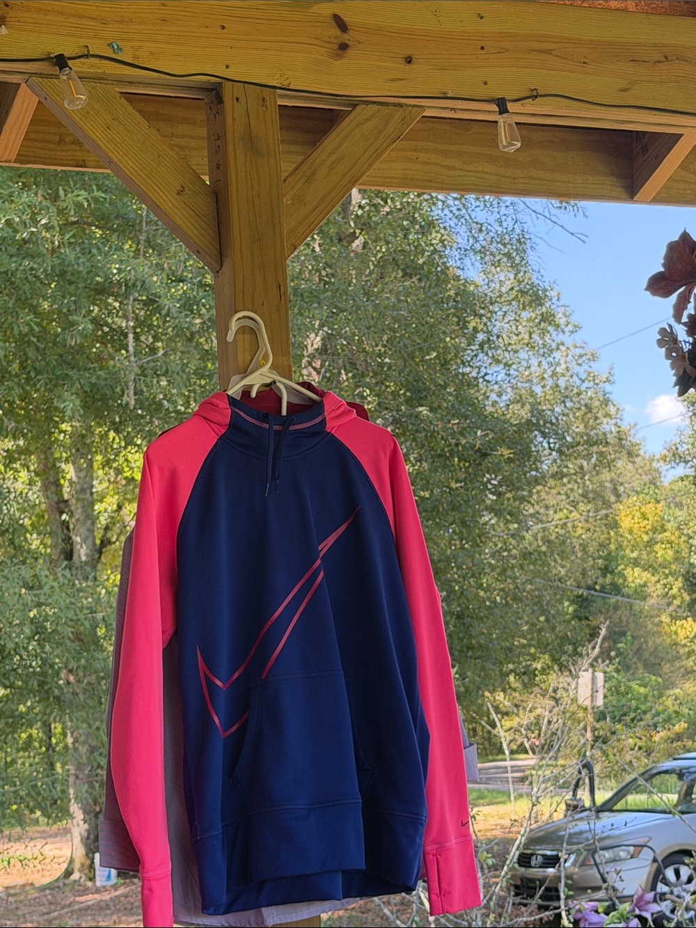 Nike Navy & Hot Pink Kids' Pullover Puffer Hoodie